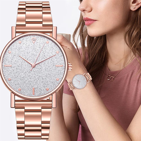 2019 Fashion Women's steel Bracelet Watches Luxury Diamond Star dial Ladies Dress Clocks Quartz Analog Montre femme Casual Watch